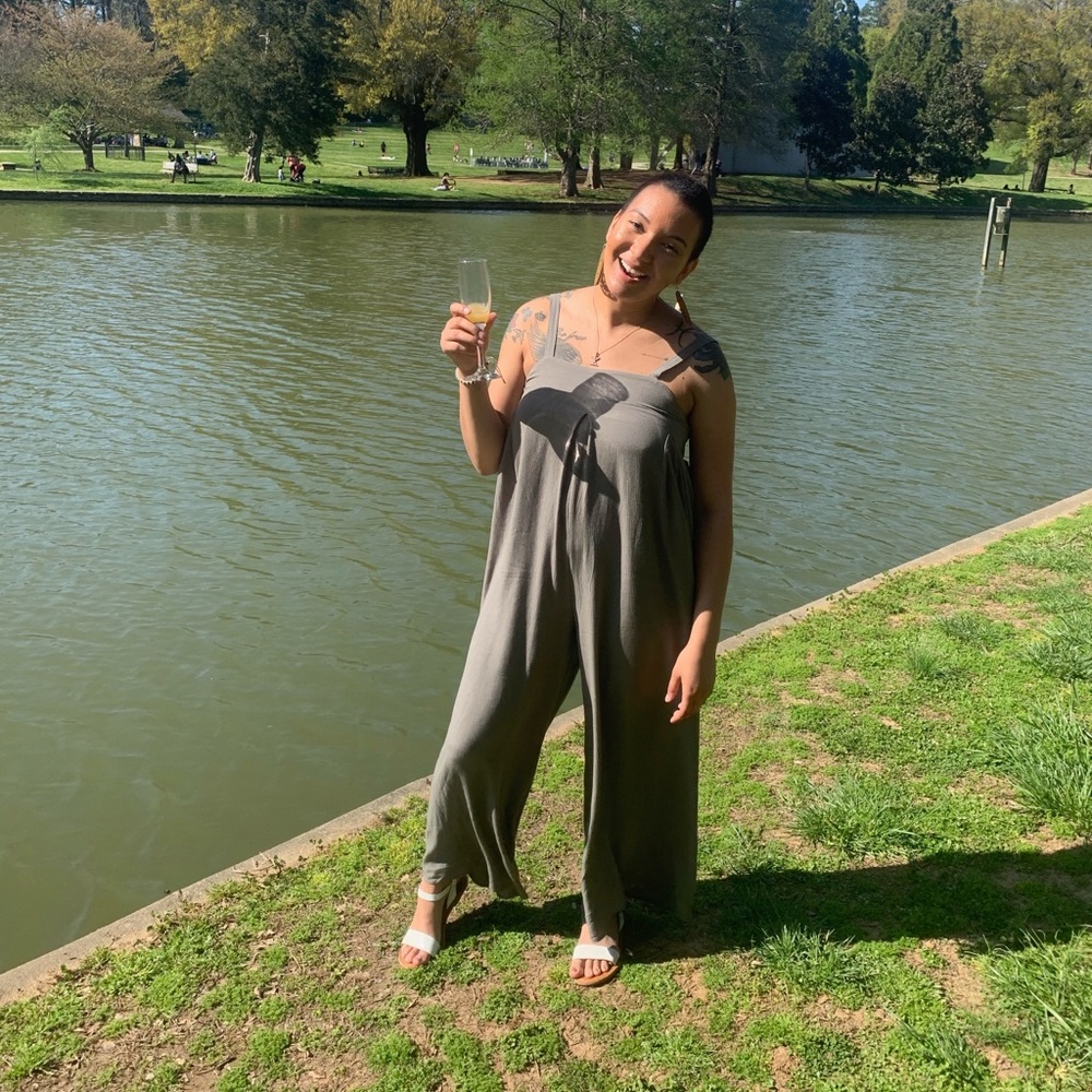 Green jumpsuit